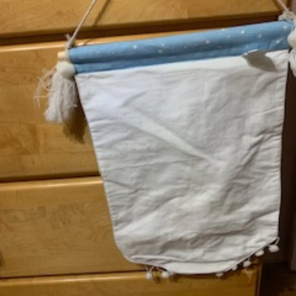 Cotton and linen Winter Wonderland hanging flag